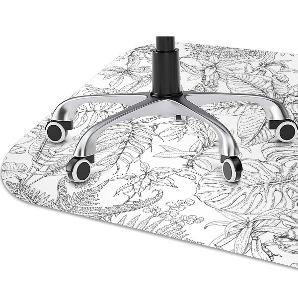 Chair mat floor panels protector sketch tropical