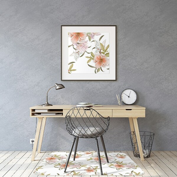 Office chair mat Spring flowers