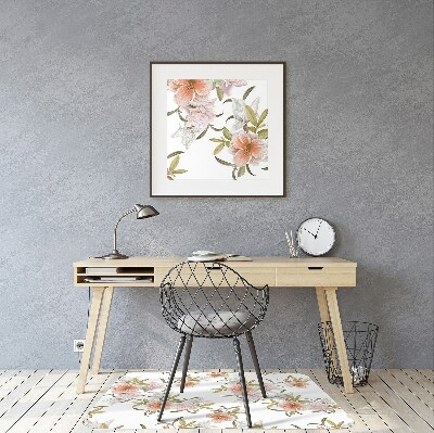 Office chair mat Spring flowers