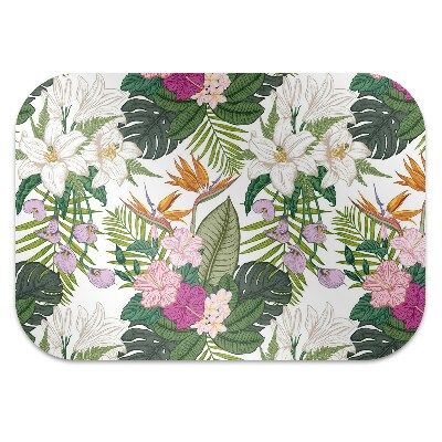 Office chair mat exotic flowers