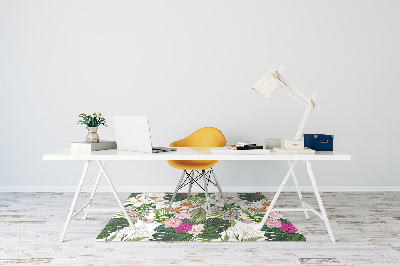 Office chair mat exotic flowers