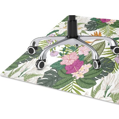 Office chair mat exotic flowers