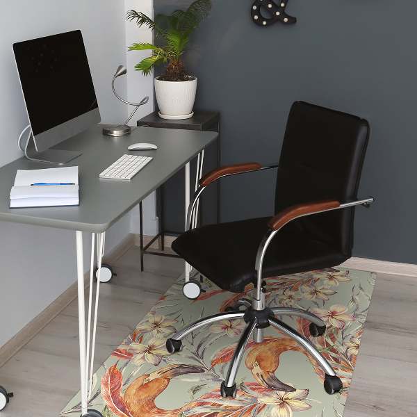 Office chair floor protector picture Flamingos