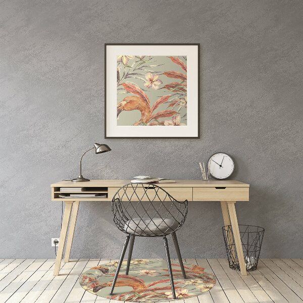 Office chair floor protector picture Flamingos