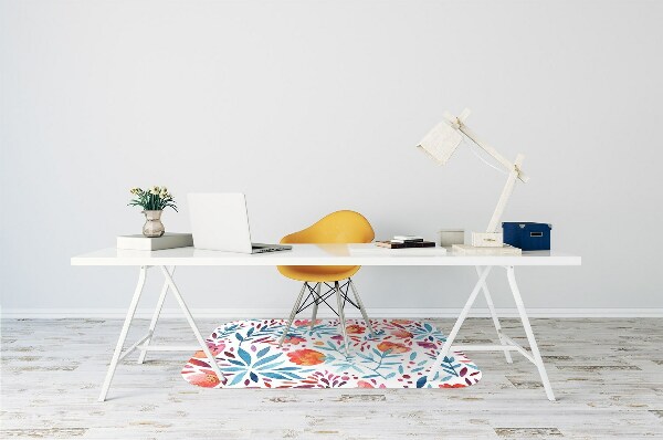 Computer chair mat vintage Poppies