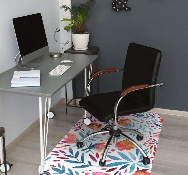 Computer chair mat vintage Poppies