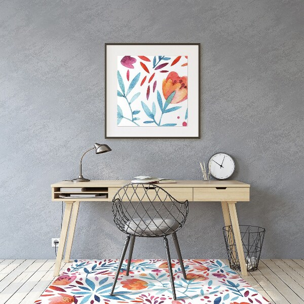Computer chair mat vintage Poppies