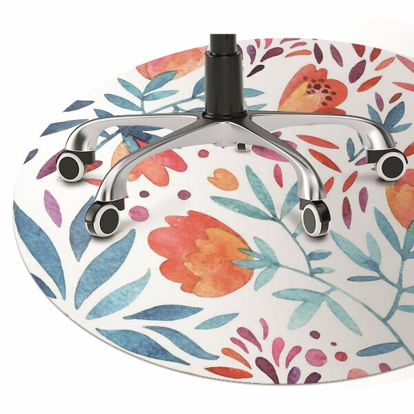 Computer chair mat vintage Poppies