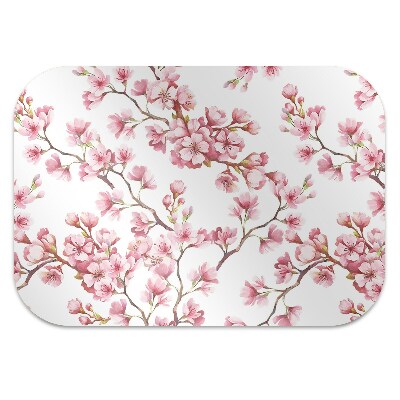 Desk chair mat pink flowers