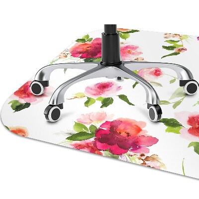 Office chair mat Spring flowers