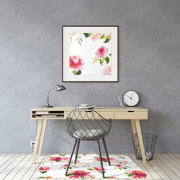 Office chair mat Spring flowers