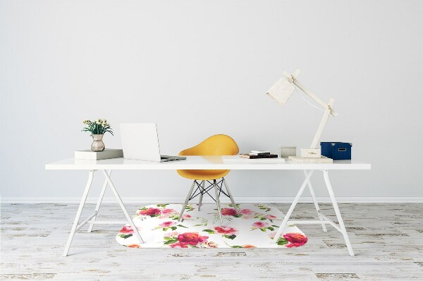 Office chair mat Spring flowers
