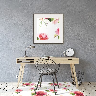 Office chair mat Spring flowers