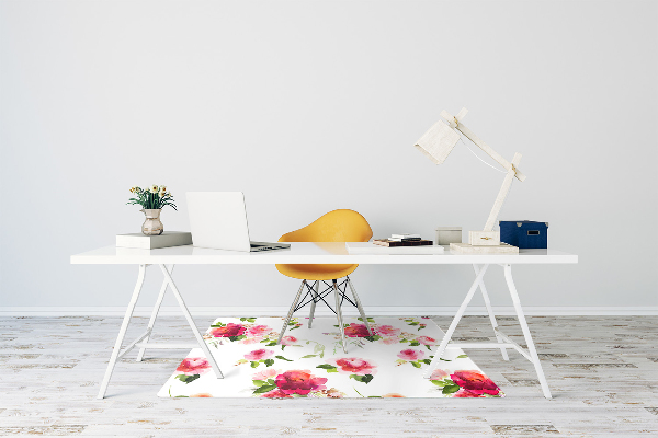 Office chair mat Spring flowers