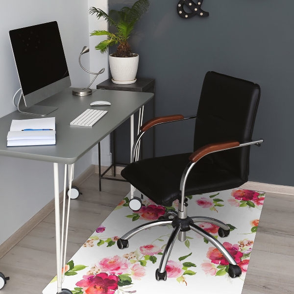 Office chair mat Spring flowers