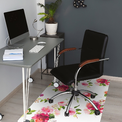 Office chair mat Spring flowers