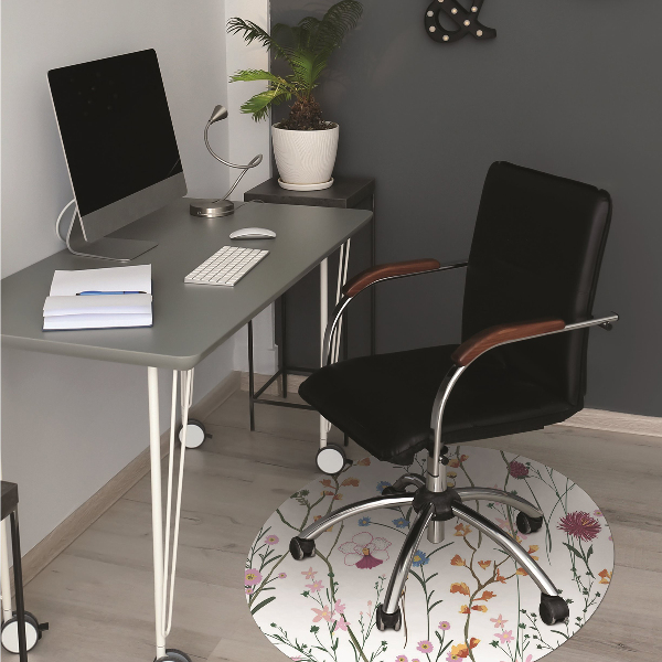 Computer chair mat Field flowers