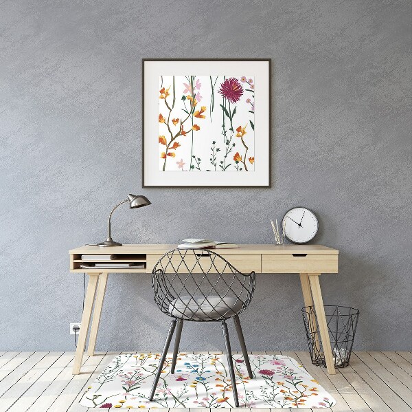 Computer chair mat Field flowers