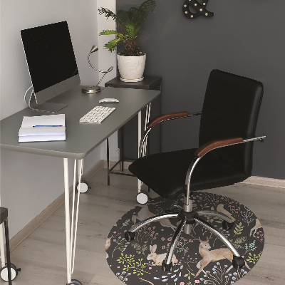 Office chair mat Forest animals