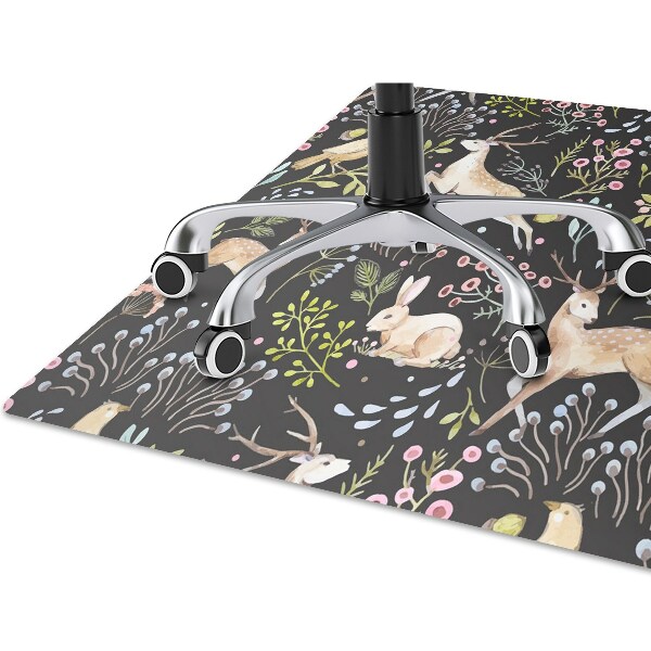Office chair mat Forest animals