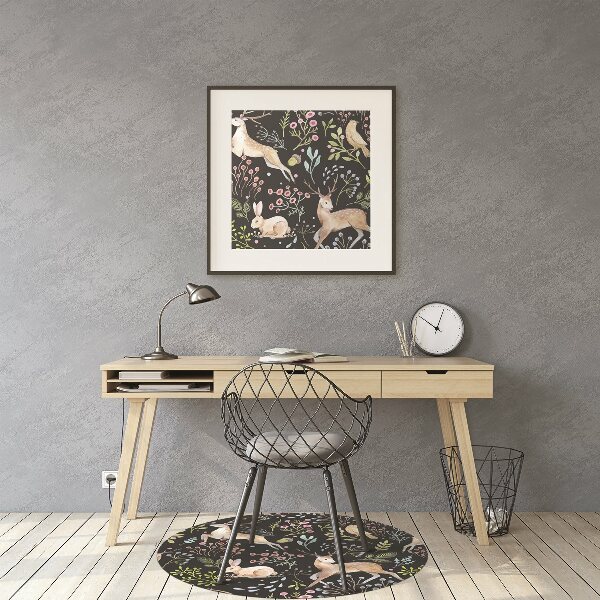 Office chair mat Forest animals