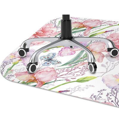 Office chair floor protector Peonies flowers