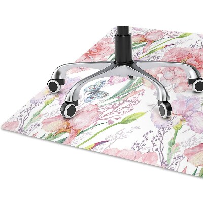 Office chair floor protector Peonies flowers