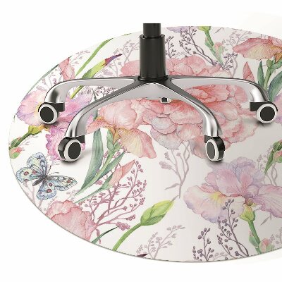 Office chair floor protector Peonies flowers