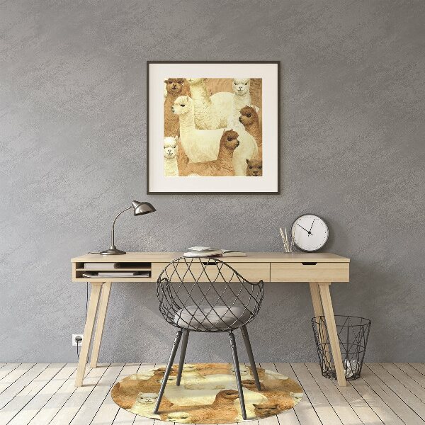 Office chair mat Alpacas