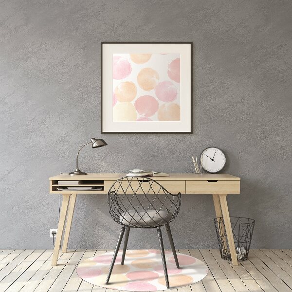 Chair mat floor panels protector pastel dots