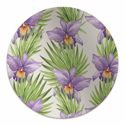 Office chair mat purple flowers