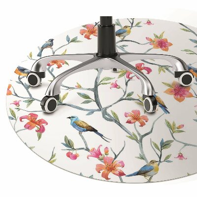 Office chair floor protector Birds on branches
