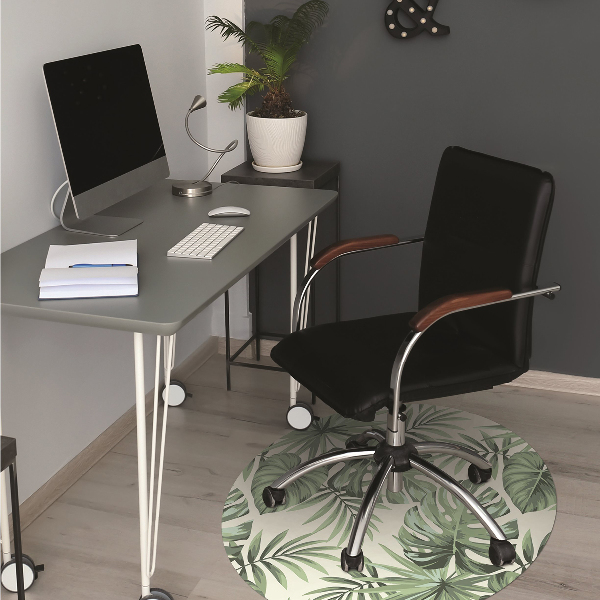 Office chair mat tropical pattern