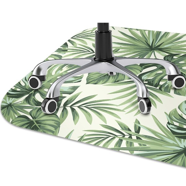 Office chair mat tropical pattern