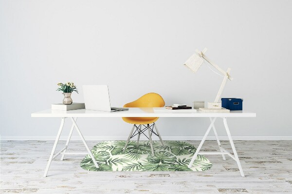 Office chair mat tropical pattern