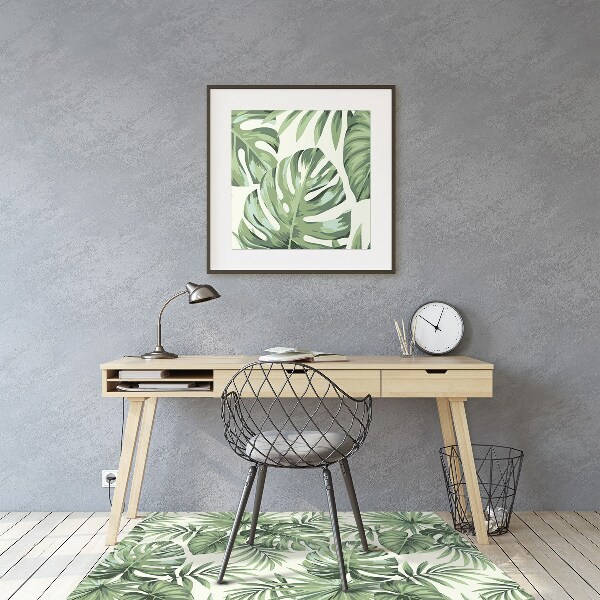 Office chair mat tropical pattern