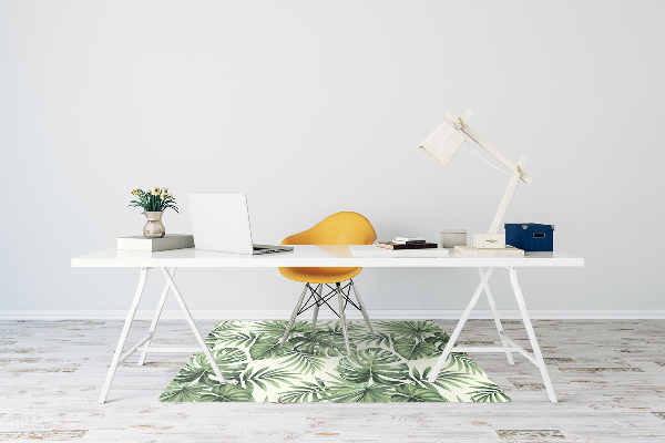 Office chair mat tropical pattern