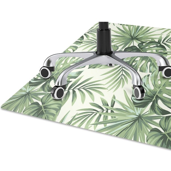 Office chair mat tropical pattern