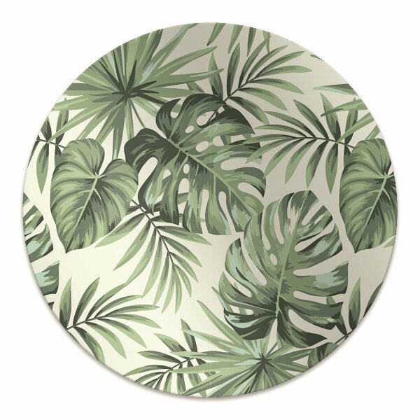 Office chair mat tropical pattern