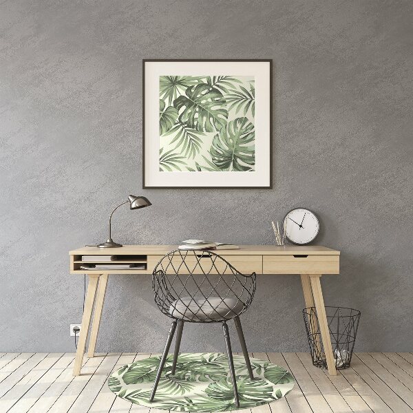 Office chair mat tropical pattern