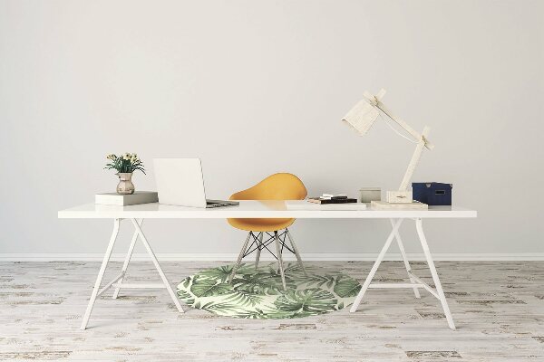 Office chair mat tropical pattern