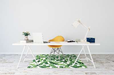 Office chair mat tropical leaves