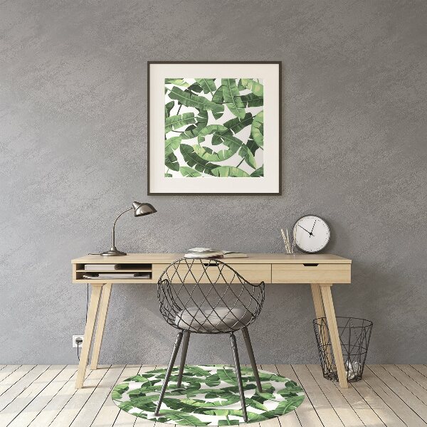 Office chair mat tropical leaves