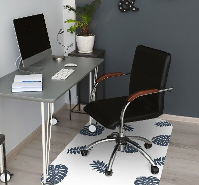 Office chair mat tropical leaves