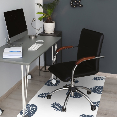 Office chair mat tropical leaves