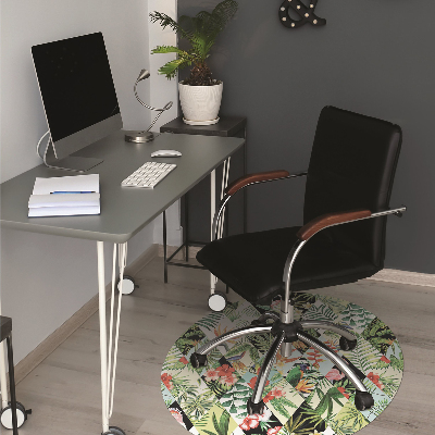Office chair floor protector Flowers and birds
