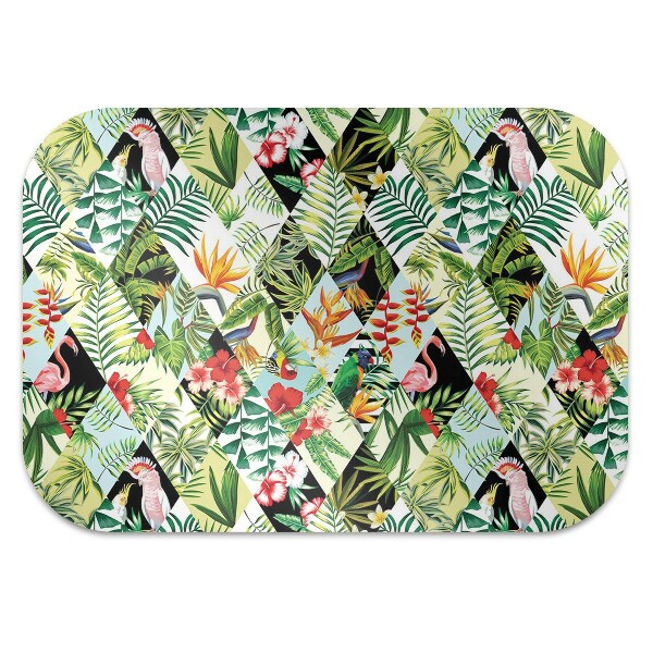 Office chair floor protector Flowers and birds
