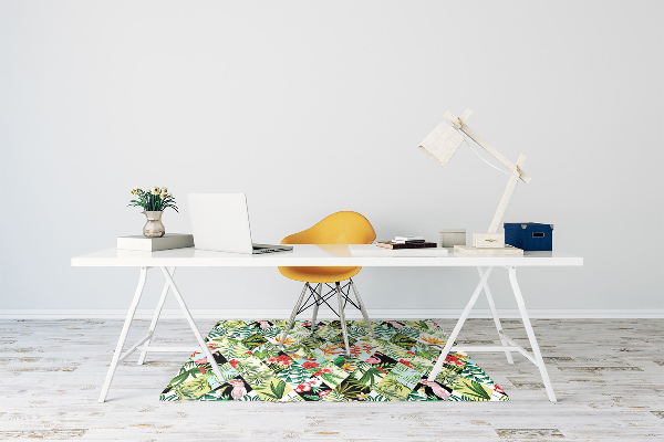 Office chair floor protector Flowers and birds