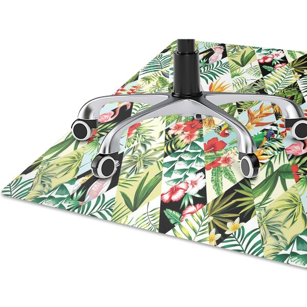 Office chair floor protector Flowers and birds