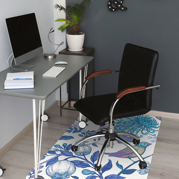 Office chair floor protector spring birds